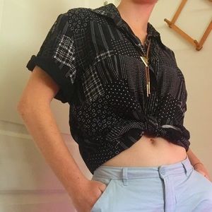 Black oversized button up